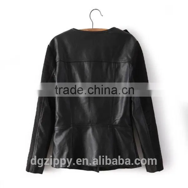 Latest Design Softshell Pu Leather Woman Winter Jacket Quality Choice photo-3