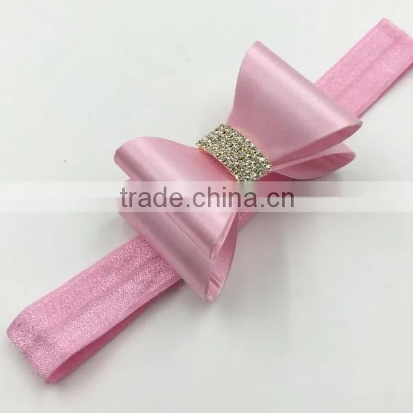 New Selling the European and American Children Tire PVC Color Butyl Bowknot Rhinestone Bow Hair Band 8 Color Spot photo-6