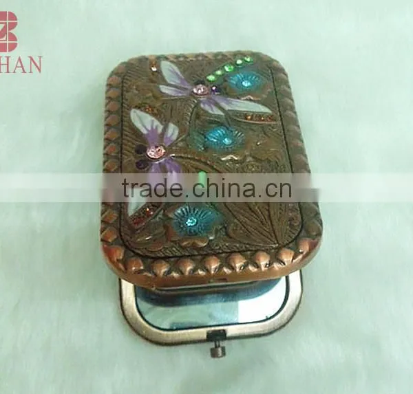 Good Sale Cosmetic Rhinestone Mirror/antique Rhinestone Promotional Gift Pocket Mirror photo-2