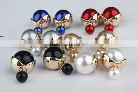 Fashion Body Jewelry Stainless Steel Gold Pearl Earring photo-3