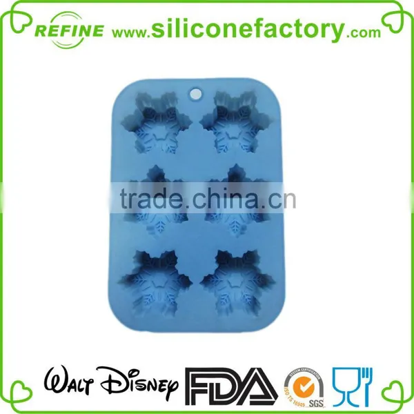 Christmas Colorful Cute Silicone Snowflake Shape Cake Mould photo-2