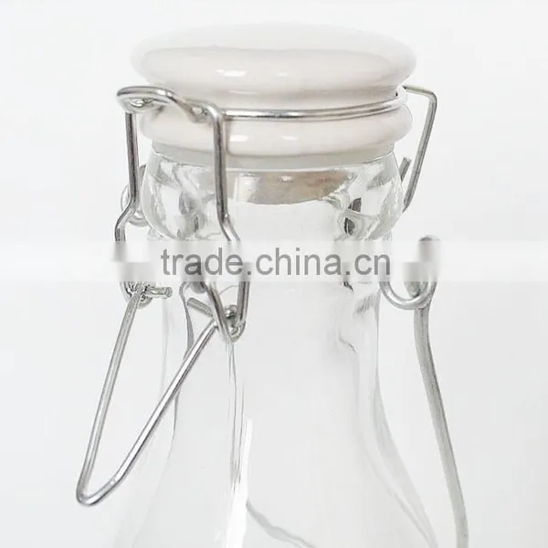 1 Liter Glass Milk Bottle With Lockiing Ceramic Lid photo-3