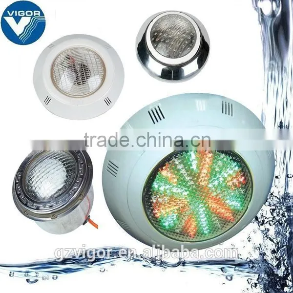2.Factory Wall Mounted(Flat Type) Round Underwater Pool Light LED (halogen Light Bulb & 144 LEDs Light Panel)for Concrete Pool &