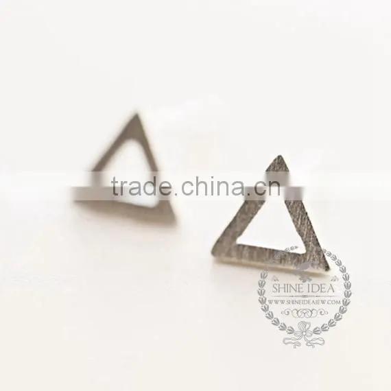 925 Sterling Solid Silver Hollow Triangle and Hollow Square Earring Stud Fashion Women Earrings 6730611 photo-4