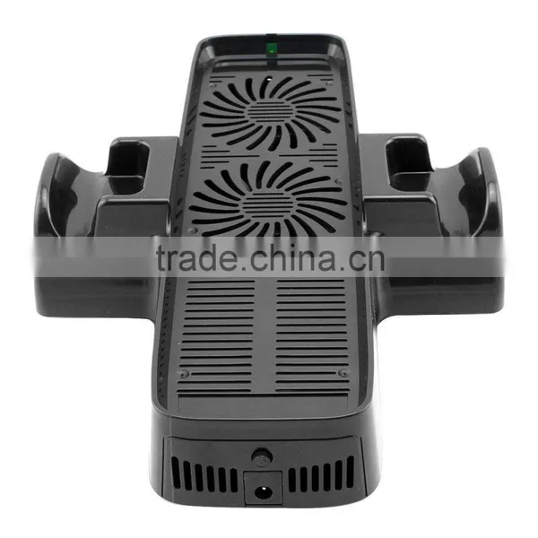 Multi-functional Dual Cooling Fan + Console Stand+Controller Storage For Xbox360 Slim photo-2