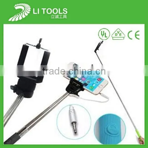 Cheap Handheld Stainless Steel Wand Pole Wire Control Selfie Stick photo-5
