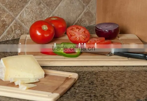 3-Piece Bamboo Cutting Board Set With Juice Groove and Handle photo-3