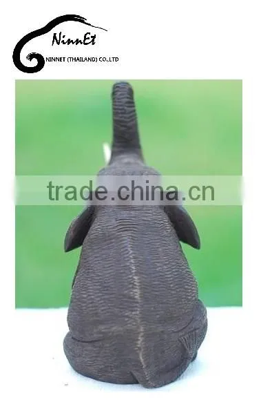 Wood Carved Elephant From Thailand photo-3