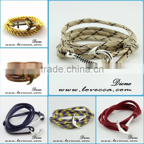 Germany Suppliers Personalized Leather Anchor Bracelet