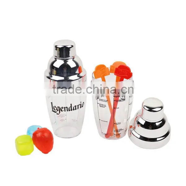 250ml Plastic Juice Wine Shaker in Transparent photo-2