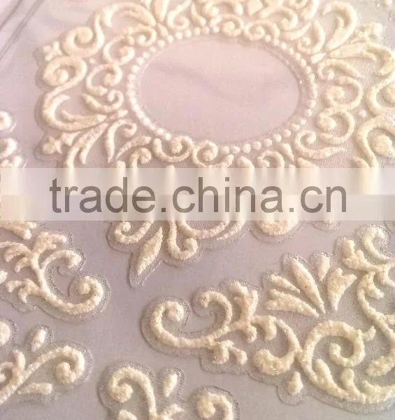 Decorative Glitter Frame Lace Foam Sticker, Classic Decorative Shinny Glitter Sticker photo-4