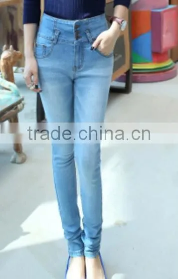 High Quality Denim Fabric Plus Soft Nap Womens Denim Jeans Wholesale Denim Jeans photo-4