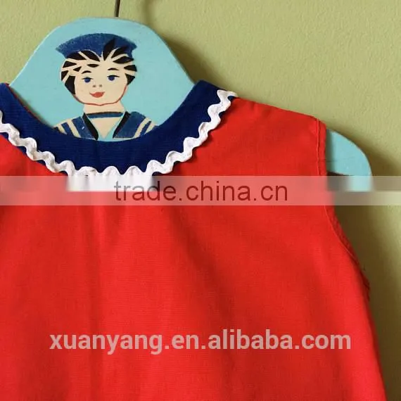 New Design Wholesale Lovely Red Kids Clothes Baby Dress Pictures Frock Girls Baby Dress photo-2