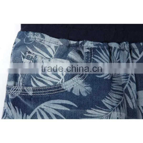 Hot Summer 2-8 Years Short Jeans Child Clothing Boys Denim Shorts Flower Pattern Printed Kids Short Pants photo-4