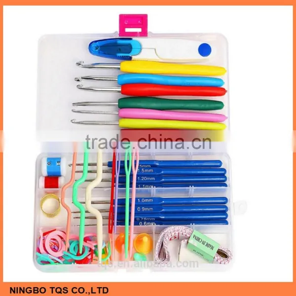 Hot Selling Plastic Crochet Hook Set Include Knitting Yarns,Thimble,Measuring Tape,Handle Knitting Needles Hooks photo-5