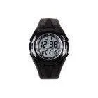 PU Band Daily Alarm Digital Wristwatch Stainless Steel Back Case