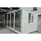 Prefab Movable Assembled Glass Prefab Homes / Steel Modular Store With Glass Curtain