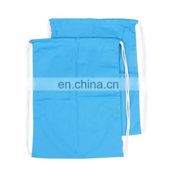 100% Cotton Canvas Drawstring Backpack Gym Sackpack