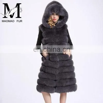 2016 Winter Genuine Fur Vests China Cheap Long Fur Vest Real Fox Fur Vest photo-6