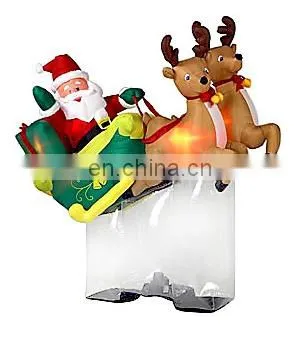 HI Hot Sale Giant Inflatable Christmas Santa Claus Decoration, Inflatable Reindeer Christmas Holiday Decoration photo-2
