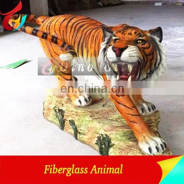 Attractive Outdoor Decoration Playground Fiberglass Tiger Statues photo-3