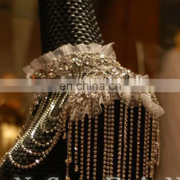 High Quality Stunning Shining Crystal Wrap For Bride High Neckline Shoulder Shawl photo-5