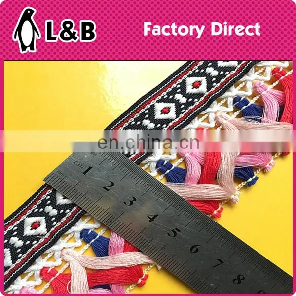 2017 Hot Sale Popular Colorful Soft Garment Jacquard Fringe Trimming photo-3