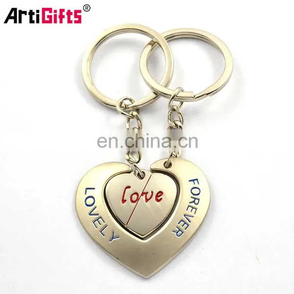 Wholesale Promotion Custom Design Your Own Metal Magnetic Angel Pair Keychain Couple photo-3