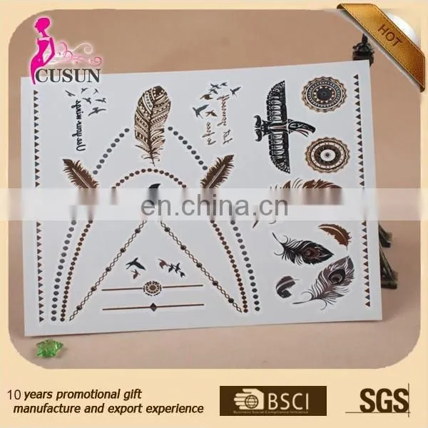 Temporary Newest Hot Sale Metallic Temporary Body Tattoos Gold Silver Jewelry Tattoos photo-5