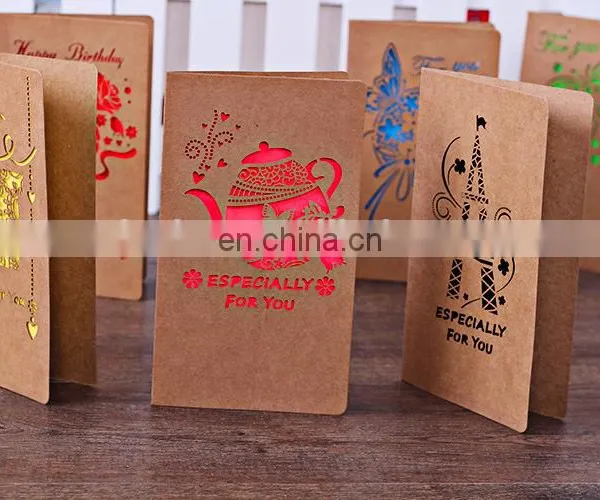 New Design Happy Birthday Handmade Greeting Card With Rose Flower Birthday Greeting Card photo-4
