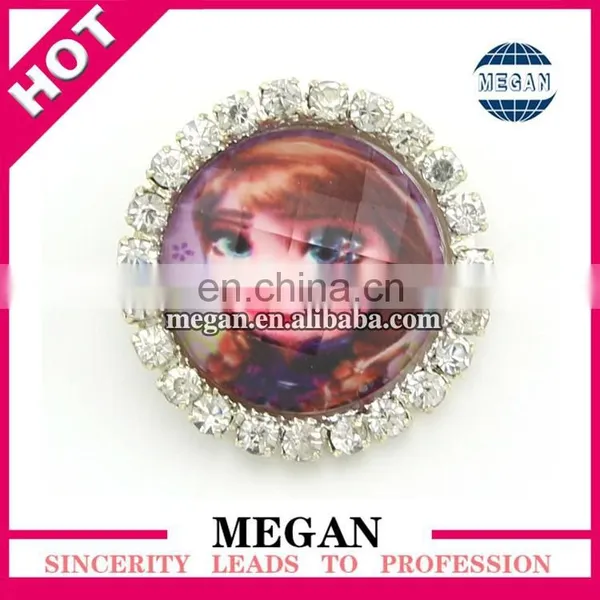 Various Cartoon Photo Acrylic Rhinestone Metal Button photo-3