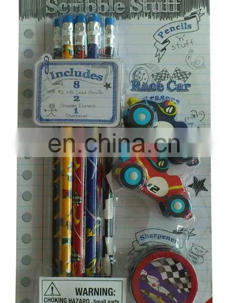 stationery set for kids( pencil,eraser,sharpener)
