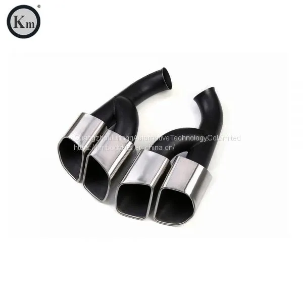 Km for Cayenne Turbo Style 958 2015-2017 Exhaust Tip Exhaust Pipes Muffler Tips Tail Pipe Wire Drawing photo-3