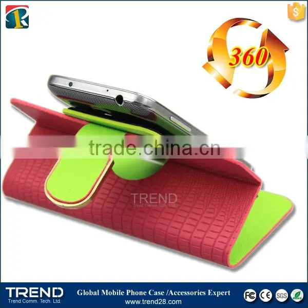 360 Degree Universal Flip Wallet Leather Case for Mobile Phone photo-4