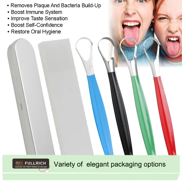 Hot Sell Stainless Steel Tongue Cleaner Scraper With Comfortable Handle for Oral Care photo-4