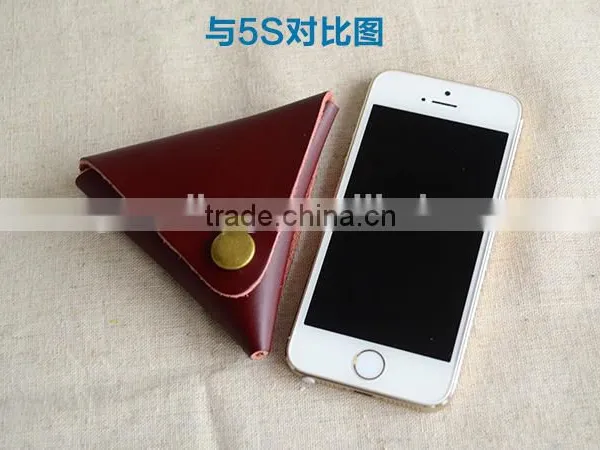 Guangzhou Wholesale Mini Convenient and Practical Genuine Leather Coin Holder Purse With Snap Button photo-6
