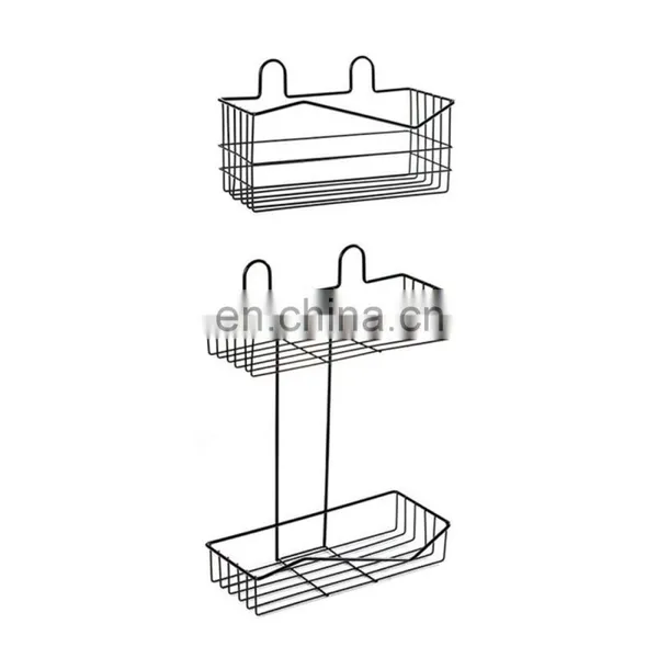 Wholesale Hot Sales Wall Mounted Kitchen Bathroom Storage Organizer Metal Wire Rack Hanging Basket Set
