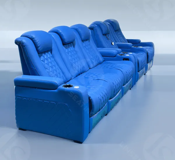 Red Home Theater Seat With Diamond Stitcing LS-856R