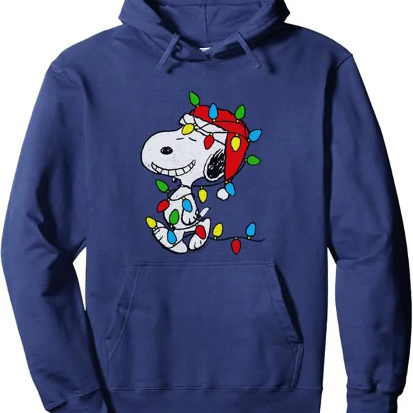 Christmas Snoopy X-Mas Lights Pullover Hoodie
