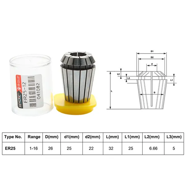 High Quality ER25 Spring Clamps Collet Chuck Milling Machine Clamp Set for CNC Milling Lathe Tool or Spindle photo-4
