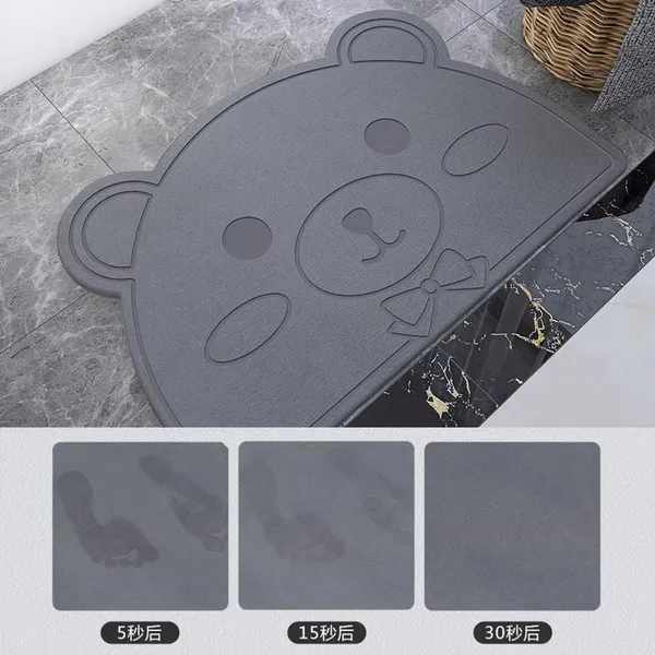 Sheenyoo Irregular Shape Custom Size Diatomite Stone Bath Mat photo-1