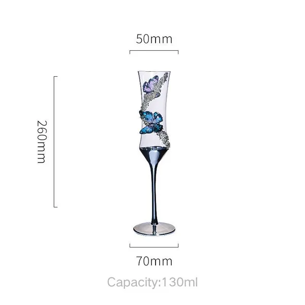 Champagne Wine Glasses With Butterfly for Wedding Dining and Hotel Elegant Crystal Wine Glasses for Celebrations photo-2