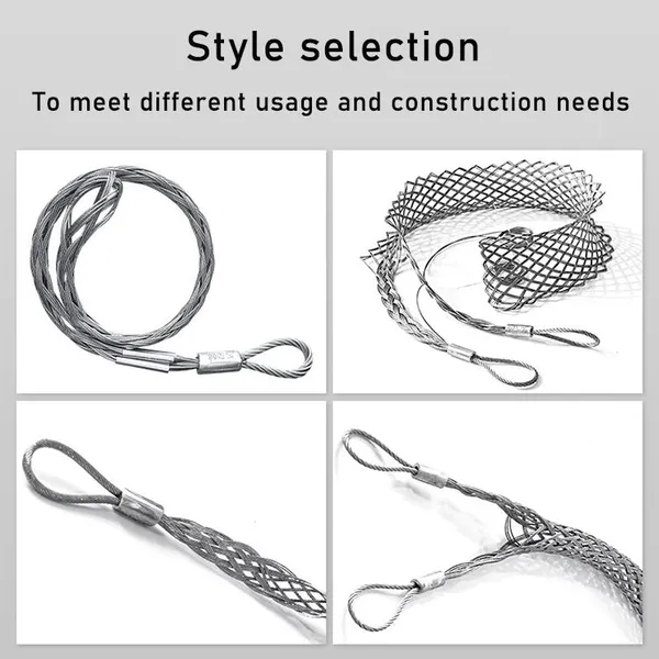 Two-Head Steel Wire Mesh Cable Pulling Grip (50–63 mm), Galvanized Steel Grip & Changyun Tech High-Strength Cable Pulling Sock photo-3