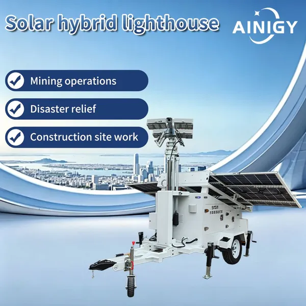 Photovoltaic Hybrid Mobile Light Tower, Solar Energy Storage + Diesel Backup Power Generation, Large‑Area Lighting for Off‑Grid Field Sites