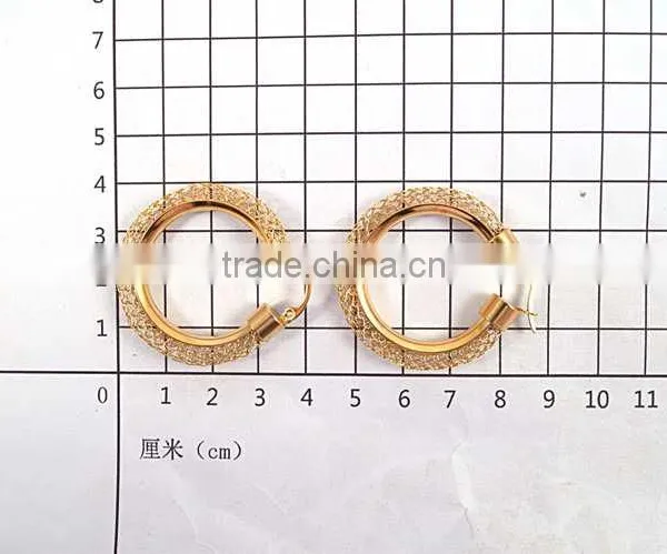 Hollow Gold Jewelry New Arrival 2015 Women Big Hoop Earrings Stainless Steel photo-4