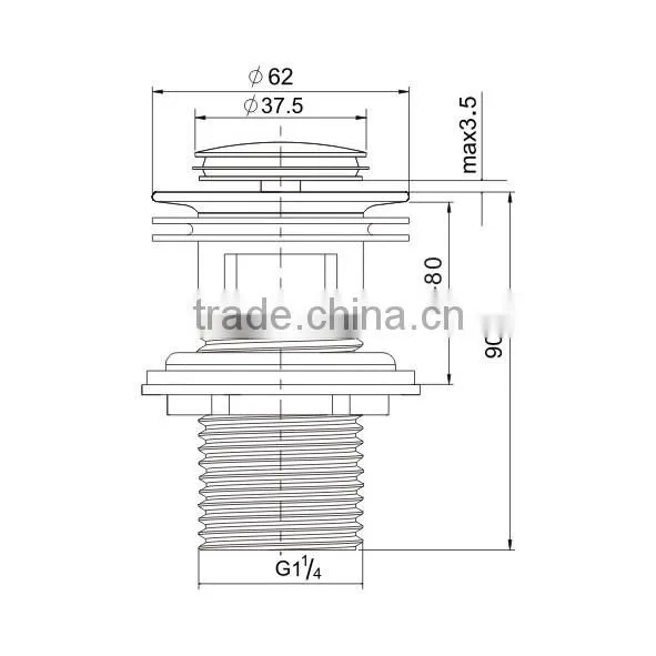 Watermark New Style Basin Wash Waste Drain Pop Up Click Clack Chrome Plated With Overflow(K90) photo-2