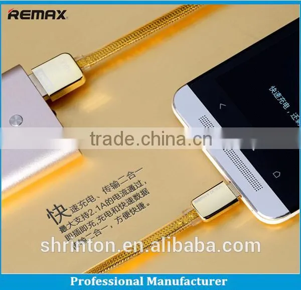 REMAX TPE Copper Core 2.1A 100CM Data and Charge Flat Gold Kingdom Micro Usb Cable photo-2