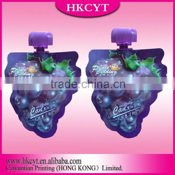 Custom Shape Foil Stand up Plastic Pouch Bag With Spout for Beverage photo-3