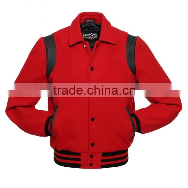 Wholesale Quality College Varsity Baseball Jackets With Folded Collar photo-2