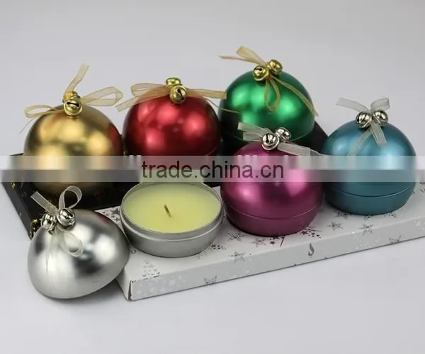 Christmas Colorful Decoration Ball Candle / Wholesale Tin Candle